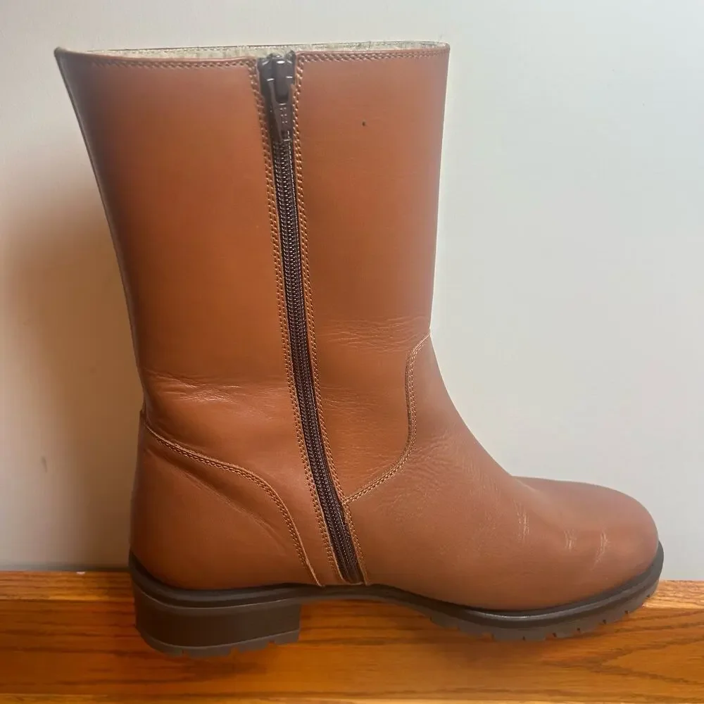 Lamica Women's Leather Boots Size 10 European Size 41 Zipper Rubber Sole